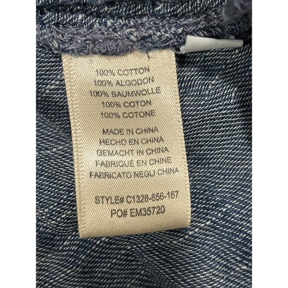 Cloth & Stone Anthropologie Dress Blue Cold Shoulder 100%‎ Cotton Soft Small S - Picture 9 of 13